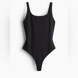 H&M Black Sleeveless Thong Bodysuit Size XS NEW
